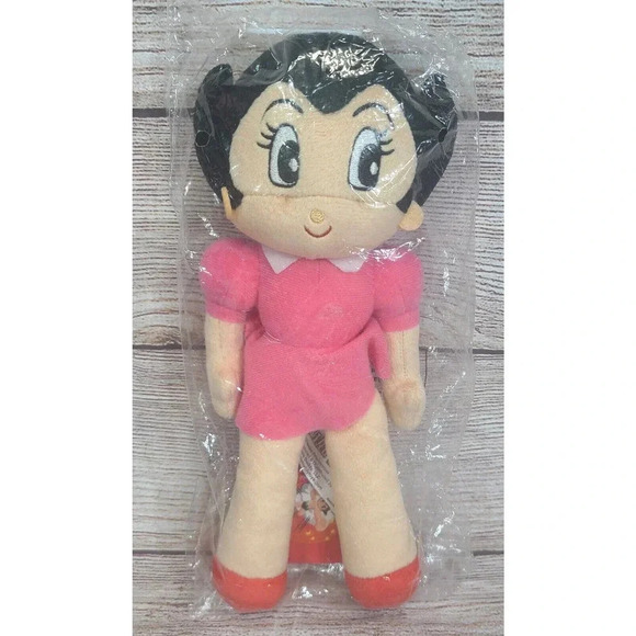 Tezuka Astro Boy Plush Uran Younger Sister Stuffed Toy Doll Tan Pink 10" New - Picture 1 of 4